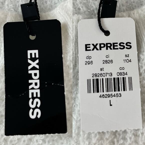 Express Sweater Baby Blue White Super Soft Large New - Picture 8 of 9